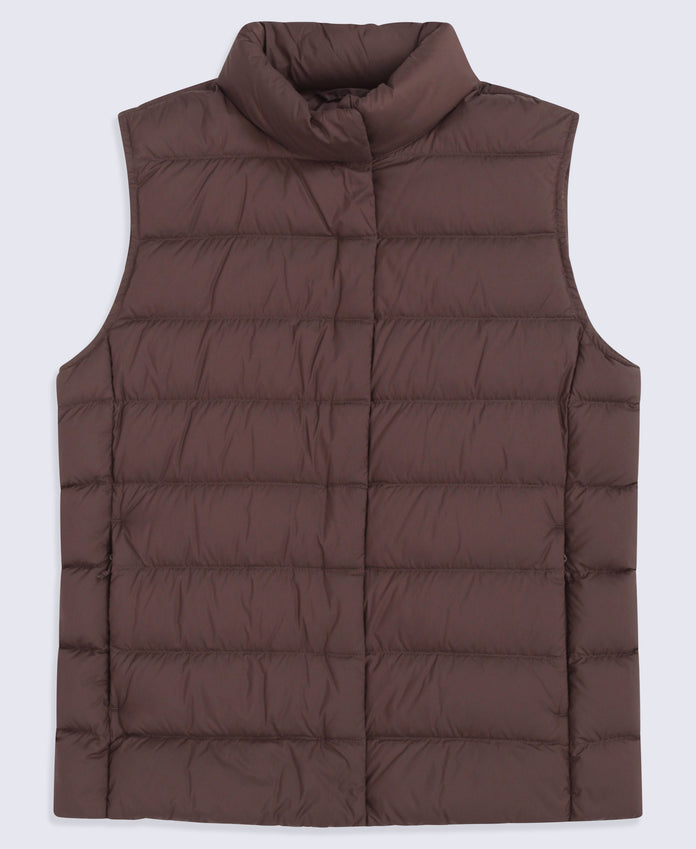 Womens Lightweight Down Gilet - Brown