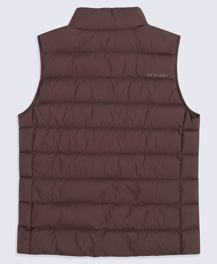 Womens Lightweight Down Gilet - Brown