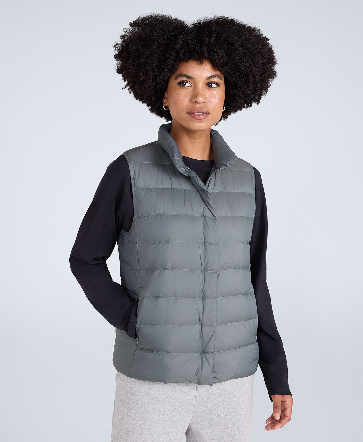 Womens Lightweight Down Gilet - Dark Khaki