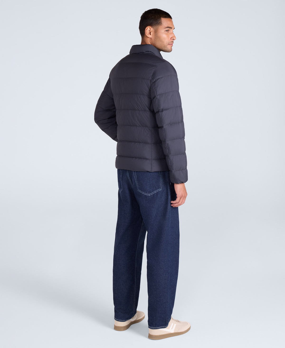 Mens Lightweight Down Packable Jacket - Black