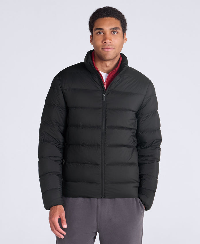 Mens Lightweight Down Packable Jacket - Jet Black