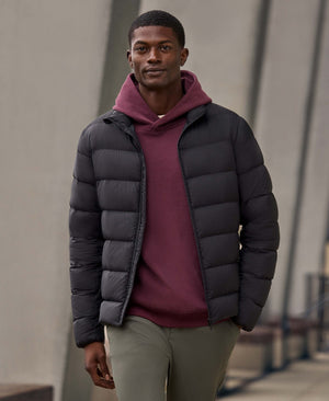Mens Lightweight Down Packable Jacket - Jet Black