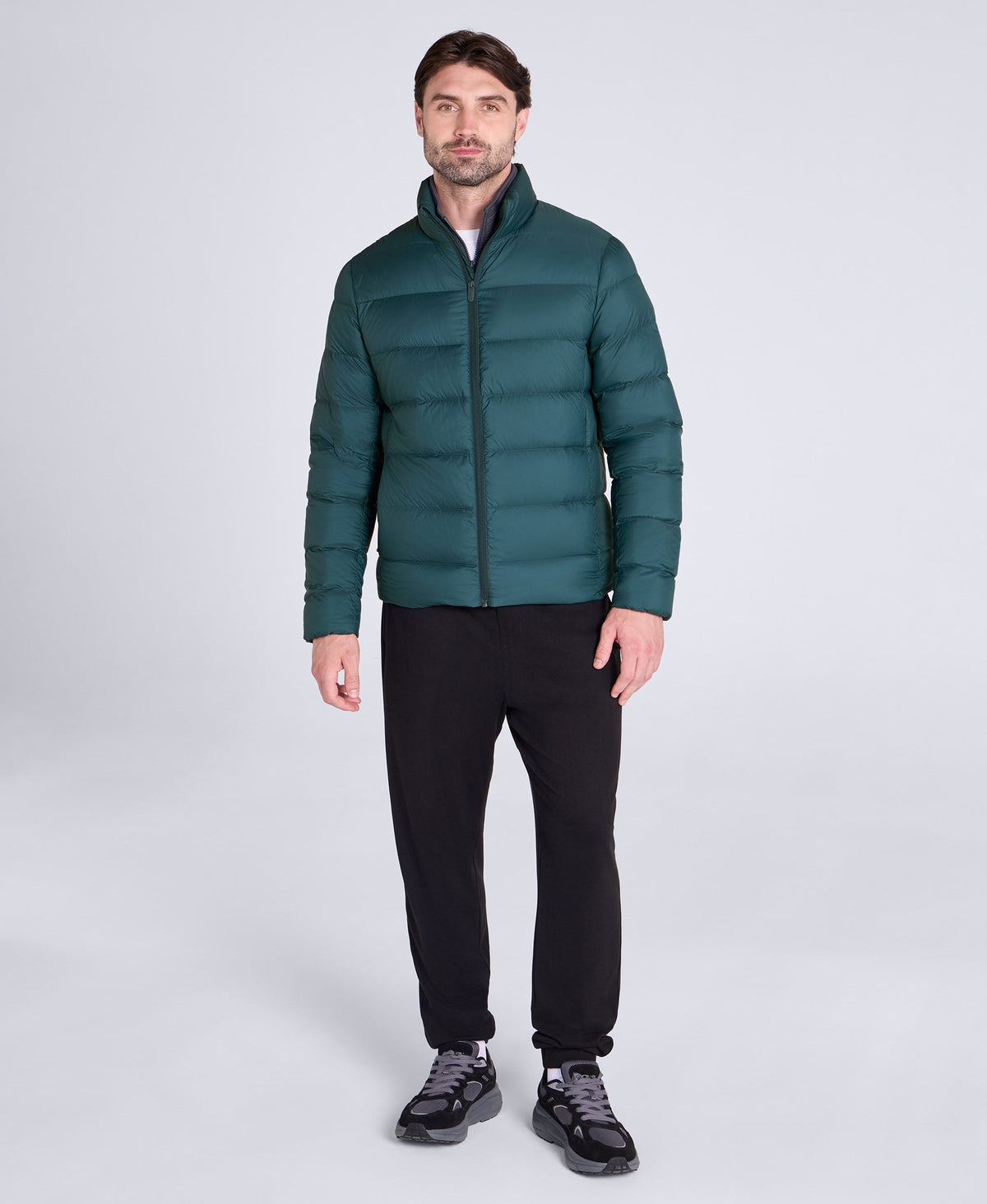 Mens Lightweight Down Packable Jacket - Petrol