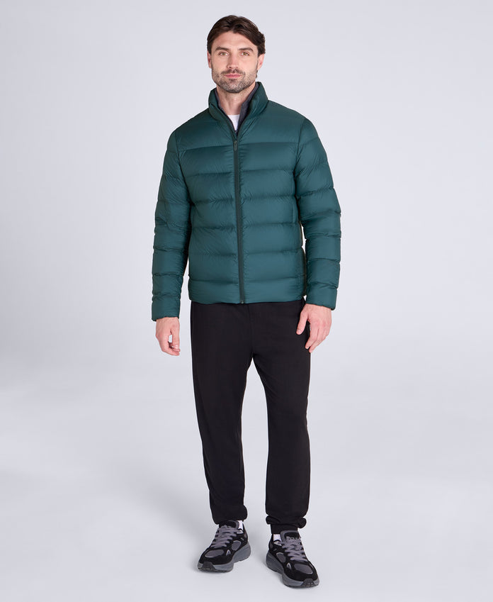 Mens Lightweight Down Packable Jacket - Petrol