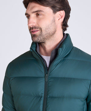 Mens Lightweight Down Packable Jacket - Petrol