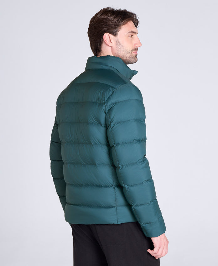 Mens Lightweight Down Packable Jacket - Petrol