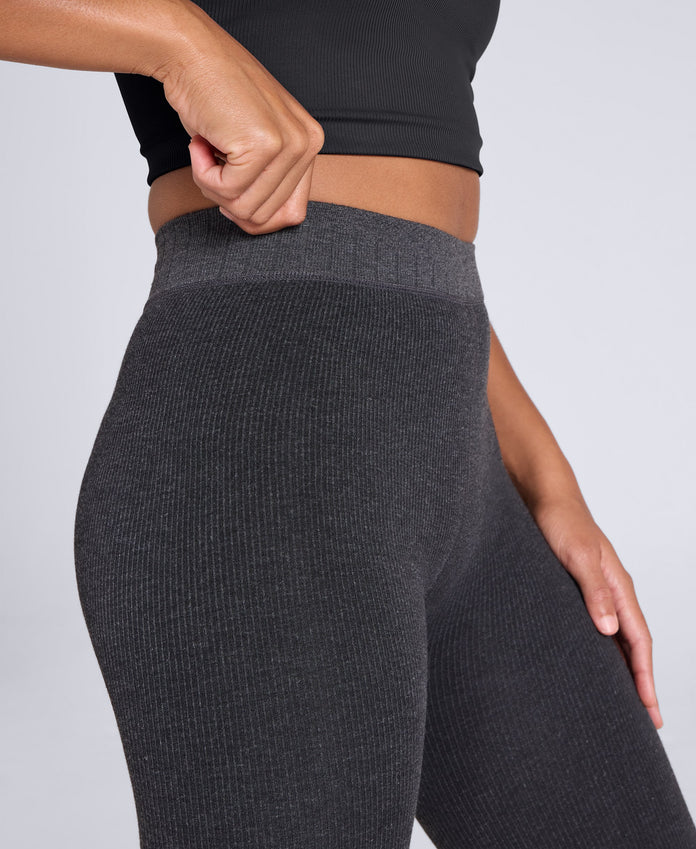 Fleece Lined Womens Leggings - Charcoal
