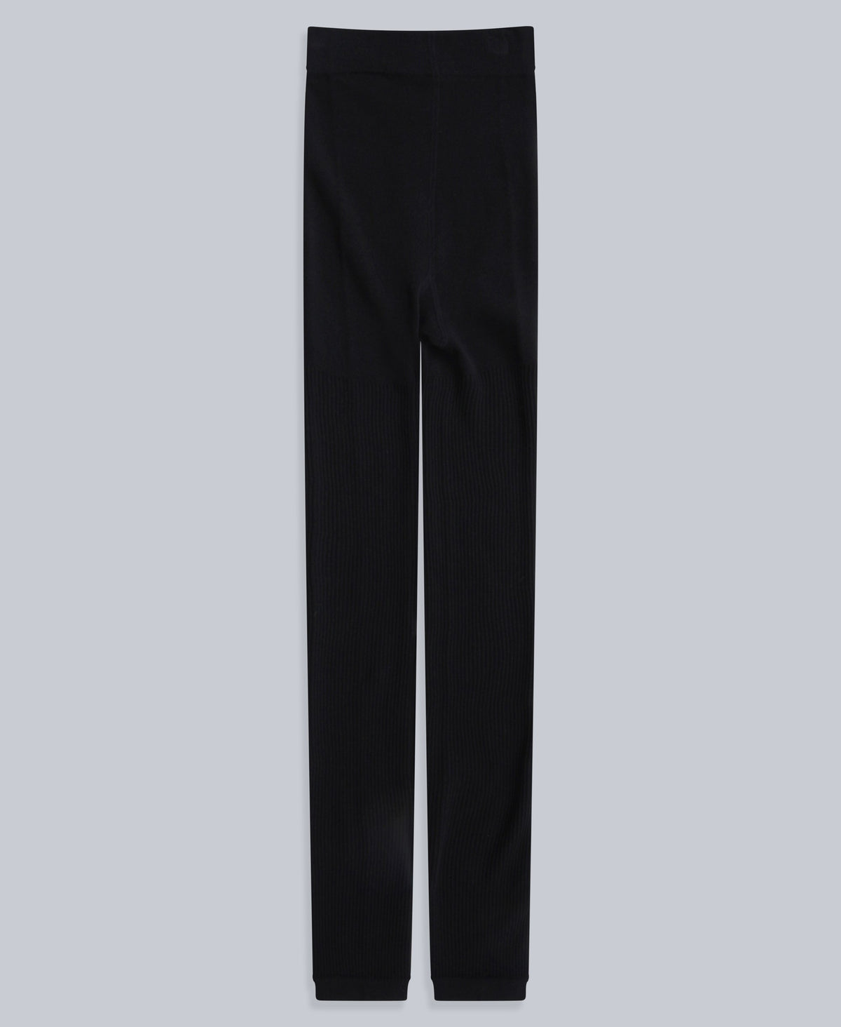 Fleece Lined Ribbed Womens Leggings - Black