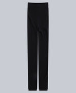 Fleece Lined Ribbed Womens Leggings - Black