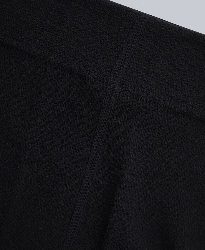 Fleece Lined Ribbed Womens Leggings - Black