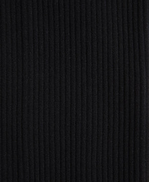 Fleece Lined Ribbed Womens Leggings - Black