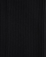 Fleece Lined Ribbed Womens Leggings - Black