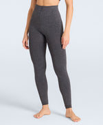 Fleece Lined Ribbed Womens Leggings - Charcoal