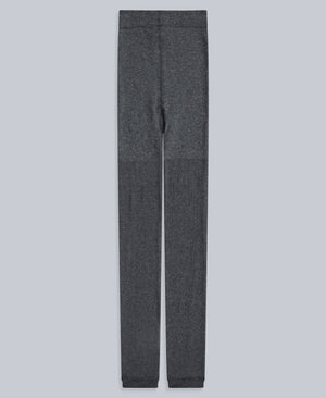Fleece Lined Ribbed Womens Leggings - Charcoal