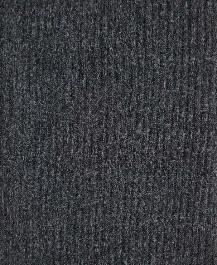 Fleece Lined Ribbed Womens Leggings - Charcoal