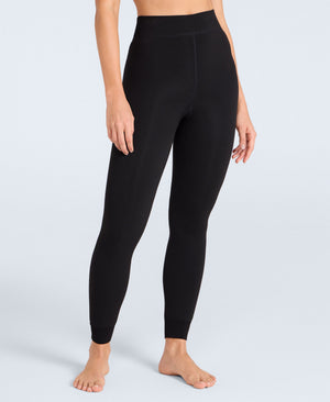 Womens Fleece Lined Heavy Weight Leggings - Black