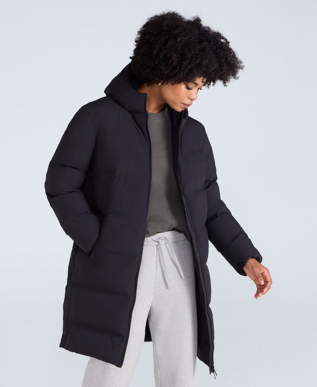 Cosi Cloud Womens Mid Length Down Coat - Black