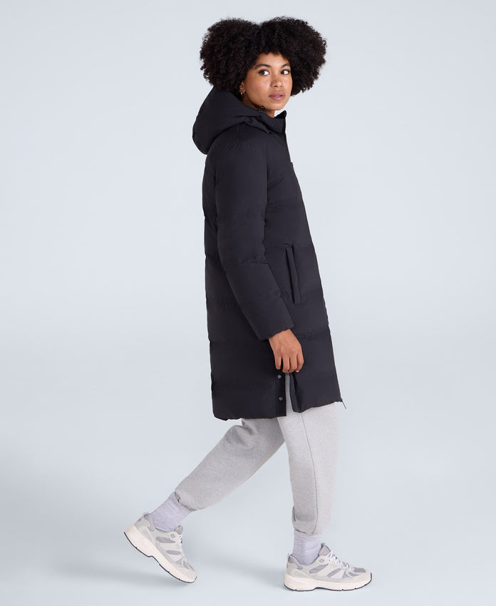 Cosi Cloud Womens Mid Length Down Coat - Black