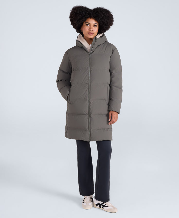 Cosi Cloud Womens Mid Length Down Coat - Khaki