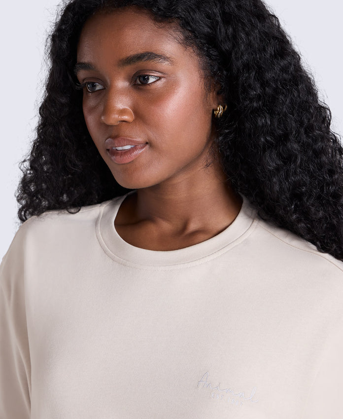Grace Womens Heavyweight T-Shirt - Beige