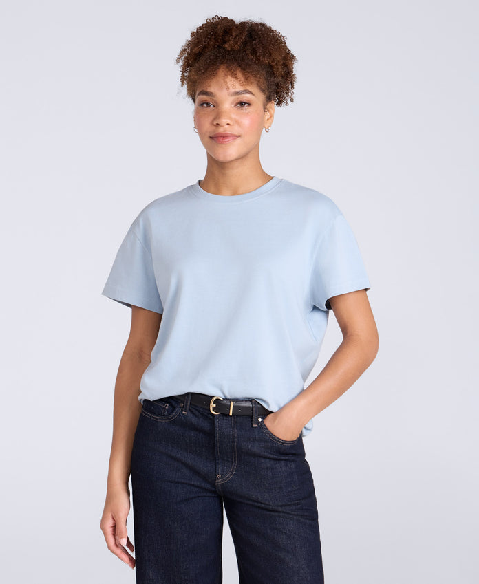 Grace Womens Heavyweight T-Shirt - Blue