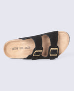 Avery Womens Casual Leather Slider - Black