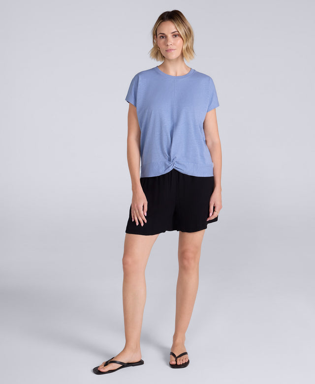 Animal Aria Knot Front T-Shirt - Blue