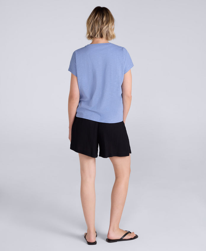 Animal Aria Knot Front T-Shirt - Blue
