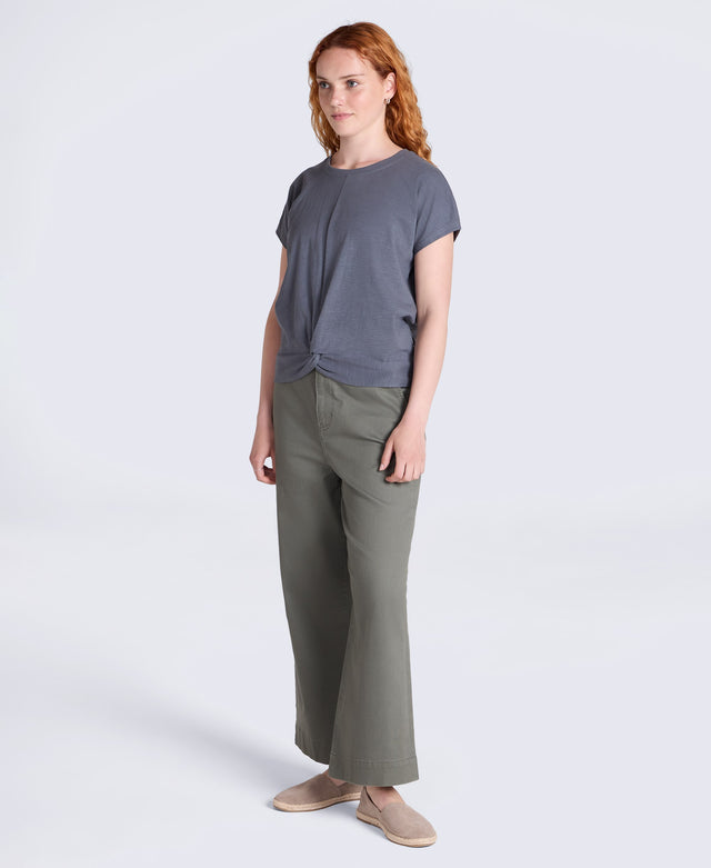 Animal Aria Knot Front T-Shirt - Charcoal
