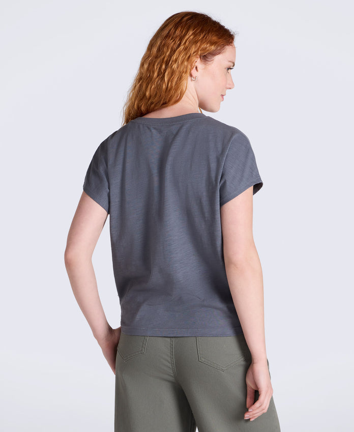Animal Aria Knot Front T-Shirt - Charcoal