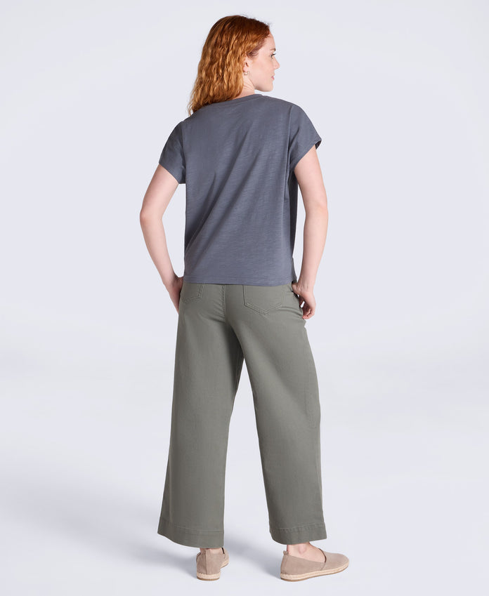 Animal Aria Knot Front T-Shirt - Charcoal