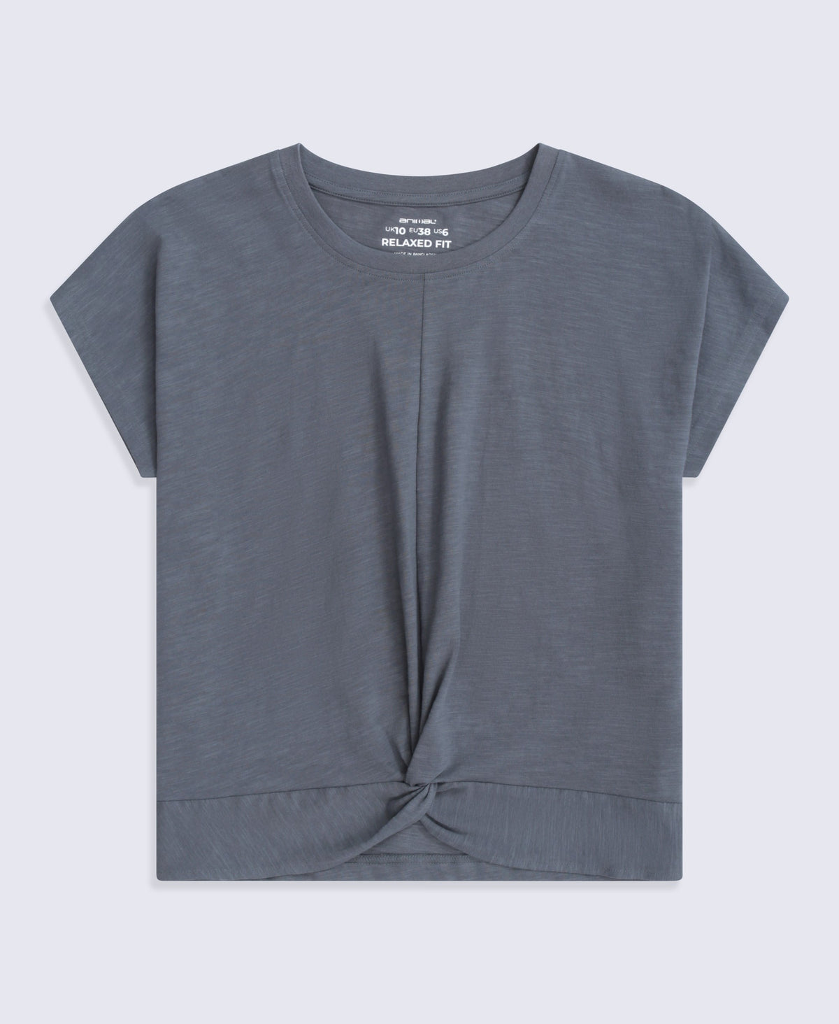 Aria Womens Knot Front T-Shirt - Charcoal