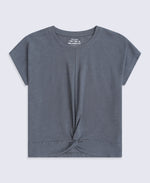 Animal Aria Knot Front T-Shirt - Charcoal