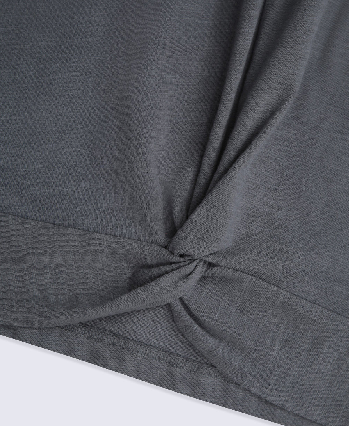 Aria Womens Knot Front T-Shirt - Charcoal