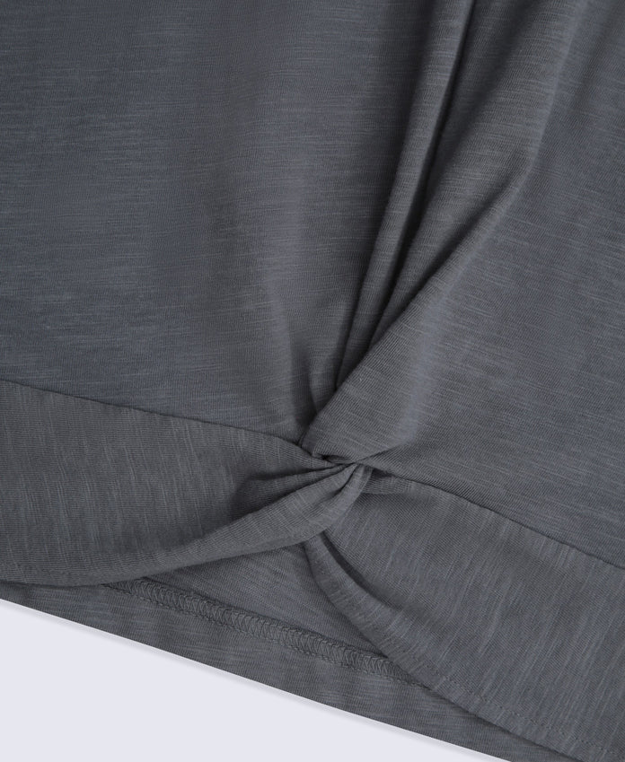 Animal Aria Knot Front T-Shirt - Charcoal