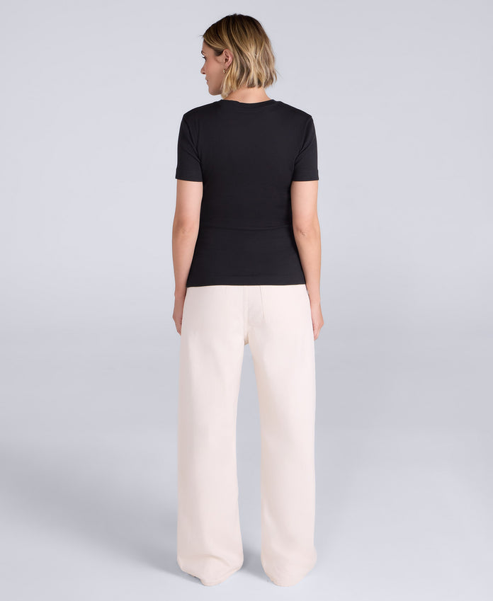 Evo Women's Ribbed T-Shirt - Black
