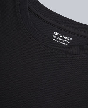 Evo Womens Ribbed T-Shirt - Black