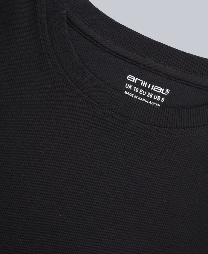 Evo Women's Ribbed T-Shirt - Black