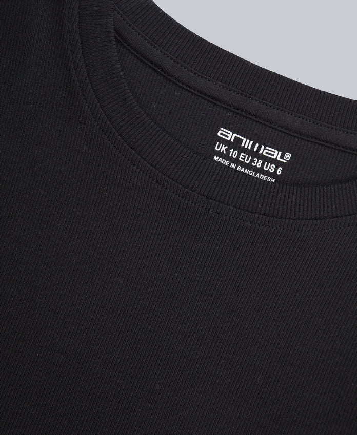 Evo Women's Ribbed T-Shirt - Black