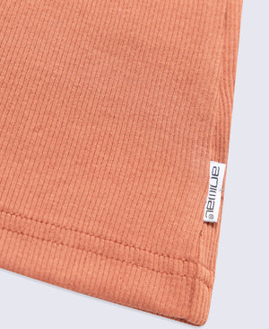 Evo Womens Ribbed T-Shirt - Rust