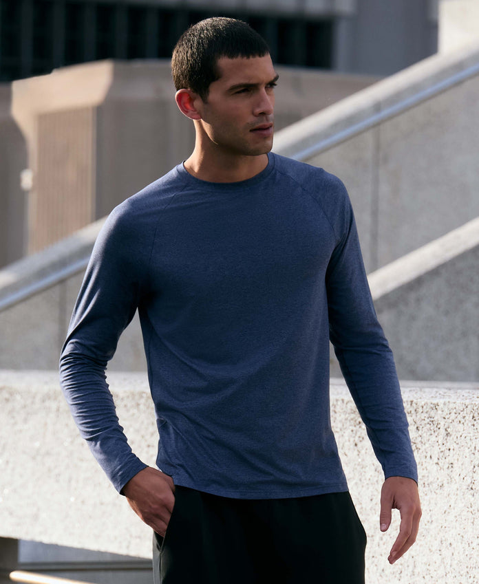 Active Mens Long Sleeve Tee - Blue