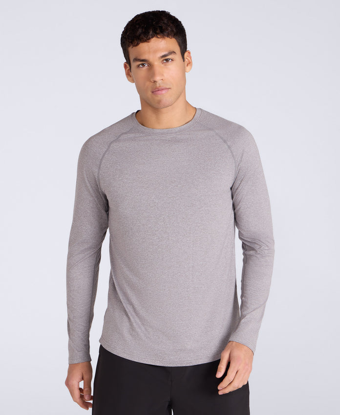 Active Mens Long Sleeve Tee - Charcoal