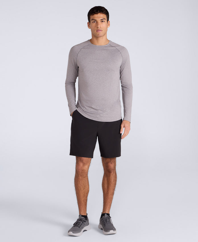 Active Mens Long Sleeve Tee - Charcoal