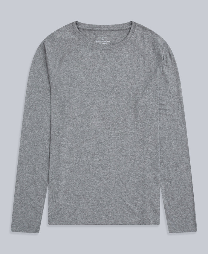 Active Mens Long Sleeve Tee - Charcoal