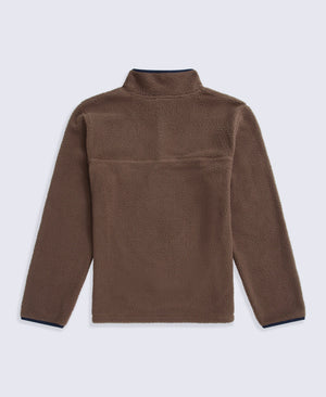 Alfie Mens Borg Contrast Trim Half Zip Fleece - Brown