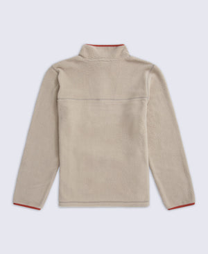 Alfie Mens Borg Contrast Trim Half Zip Fleece - Light Beige