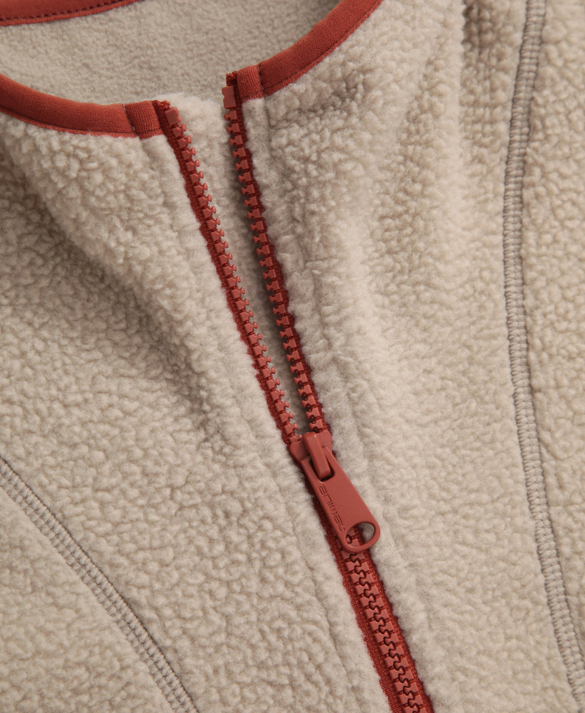 Alfie Mens Borg Contrast Trim Half Zip Fleece - Light Beige