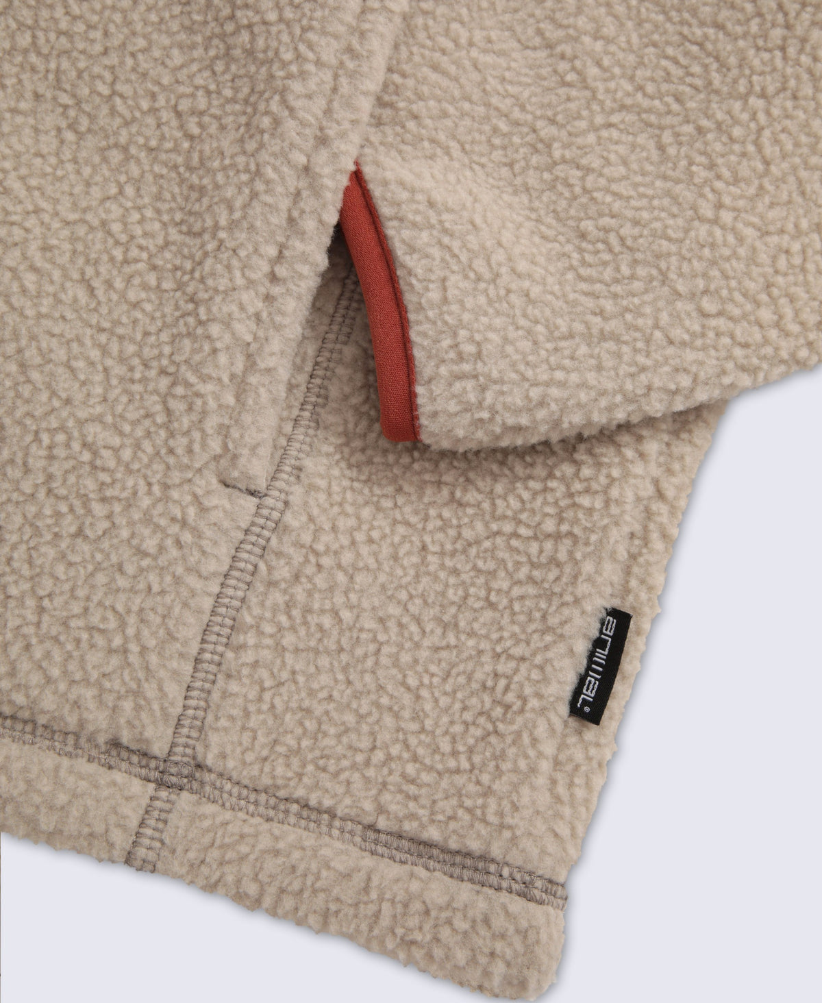 Alfie Mens Borg Contrast Trim Half Zip Fleece - Light Beige