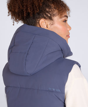 Oslo Womens Padded Gilet With Hood - Blue