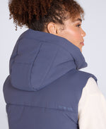 Oslo Womens Padded Gilet With Hood - Blue